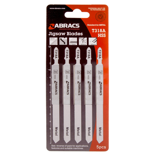 Abracs T318A Jigsaw Blades for Metal (5 Pack)