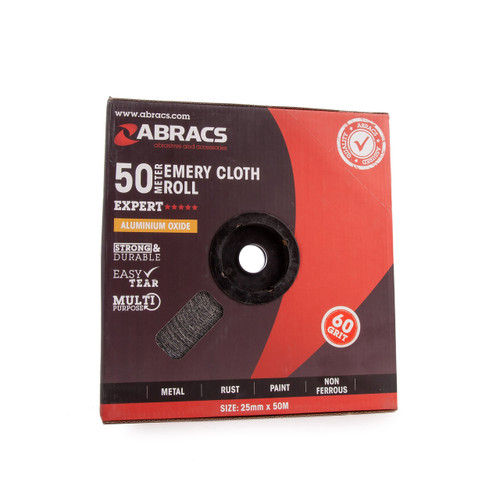 Abracs ABER2550060 50M Grit Emery Cloth Roll 60 Grit