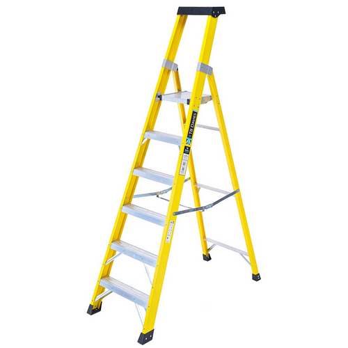 TB Davies 6 Tread Heavy-Duty Fibreglass Platform Step Ladder