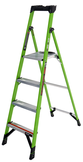 4 Tread Mighty Lite Hi-Viz GRP Fibreglass Step Ladder