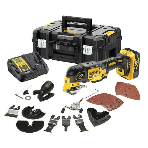 Dewalt DCS356P1 18V XR Brushless Multi Tool with 35 Accessories (1 x 5.0Ah Battery)