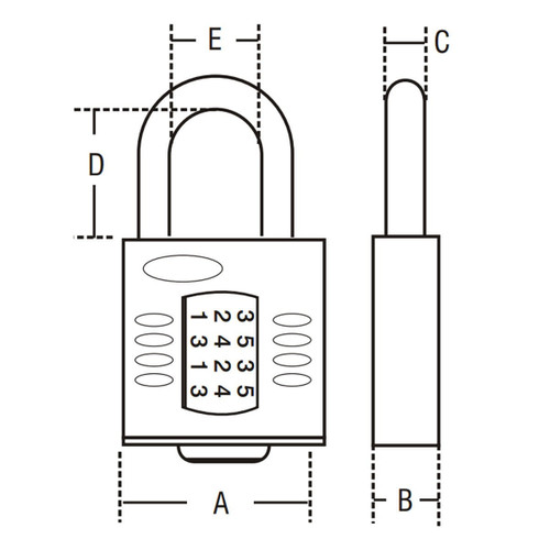 Henry Squire CP40 Push Button Combination Padlock 38mm