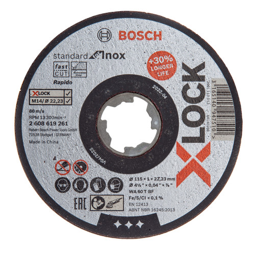 Bosch X LOCK Angle Grinder 110V with 50 Metal Cutting Discs