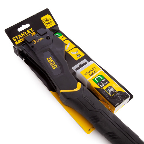 Stanley FMHT81394-9 FatMax Lightweight 3 Stick Hammer Tacker + 1-TRA706T 10mm Heavy Duty Staples