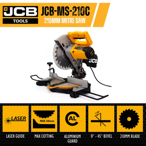 jcb tools JCB 210mm Compound Mitre Saw Bare Unit | 21-MS-210C