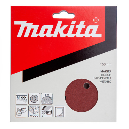 Makita P-37546 Sanding Discs 320 Grit 150mm (10 Pack)