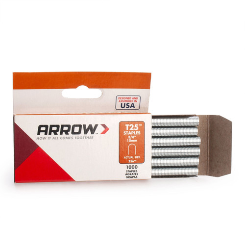Arrow A256 T25 Round Crown Staples 3/8" (Pack Of 1000)