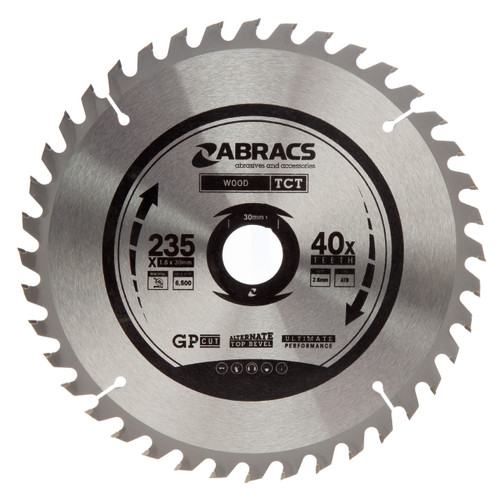 Abracs TCT23540 TCT Circular Saw Blade for Wood 235 x 30mm x 40T