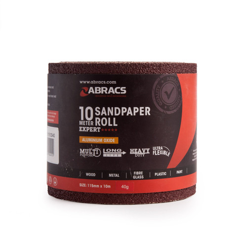 Abracs ABS11510040 Sandpaper Roll 40 Grit 115mm x 10m