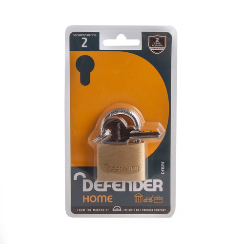 Henry Squire DFBP4 Brass Padlock (Branded Defender) 40mm