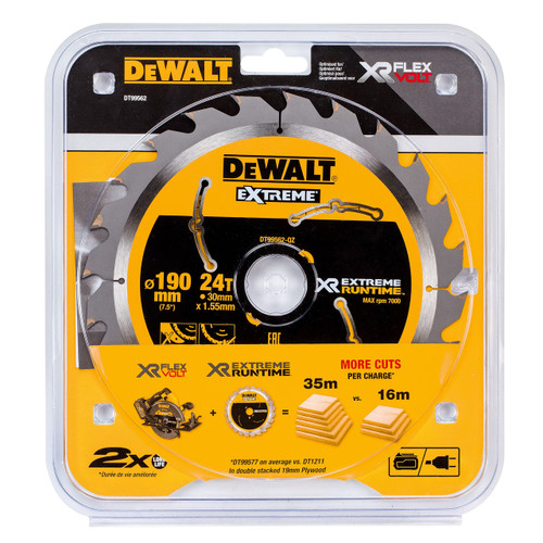 Dewalt DT99562 Extreme Runtime Multi Purpose Circular Saw Blade 190 x 30mm x 24T