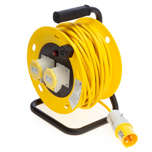 Connexion 4035 Cable Reel 1.5mm 16 Amp 25 Metres 2x Sockets 110V