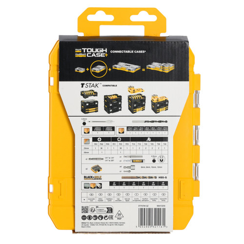 Dewalt DT70784 Black Gold Speed Tip Drill Bits x6 in 100 Piece Set in Connectable Case