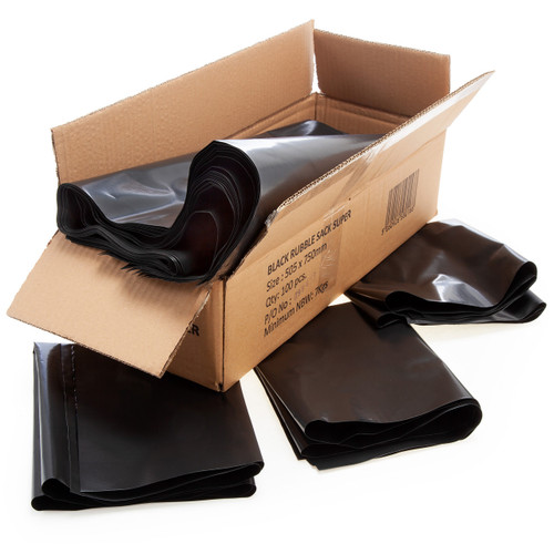 Black Rubble Sacks 50 x 75cm (Box of 100) - Loose