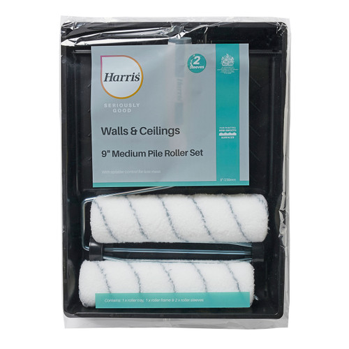 Harris 102012006 Seriously Good Walls & Ceilings Twin Medium Pile Roller Set 9 Inch