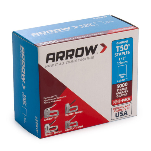 Arrow A508IP T50 Heavy Duty Staples 1/2" (Pack Of 5000)