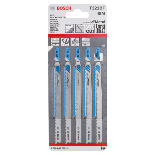 Bosch T321BF Speed for Metal Jigsaw Blades (5 Pack)