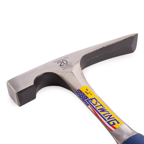 Estwing E3/20BLC Smooth Face Masons Brick Hammer with Vinyl Grip 20oz