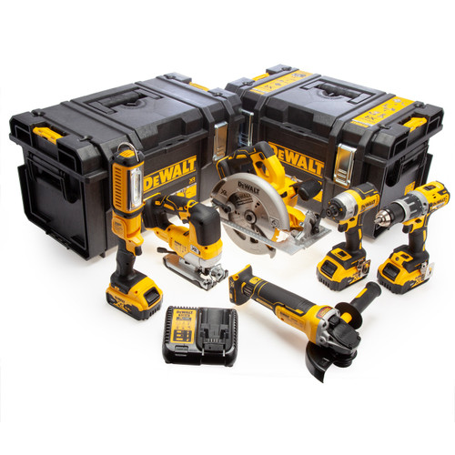 Dewalt DCK663P3 18V XR 6 Piece Kit (3 x 5.0Ah Batteries) with 2 x TOUGHSYSTEM Boxes