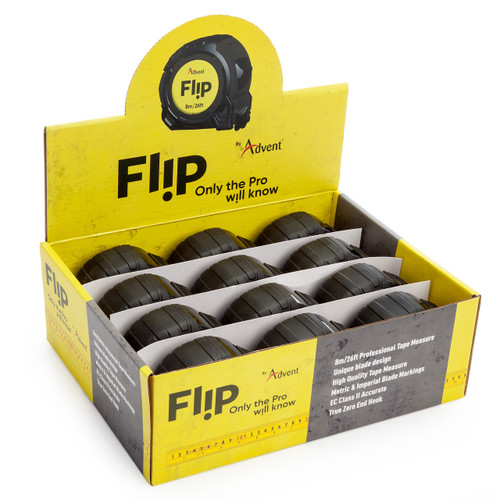 Advent Flip Professional Tape Measure Metric/Imperial 8m/26ft (Box of 12)