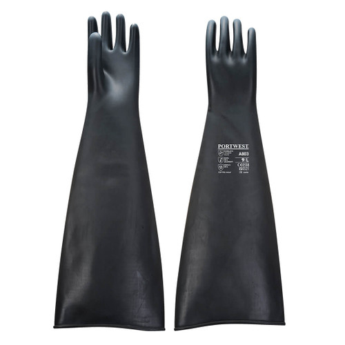 Heavyweight Latex Rubber Gauntlet 600mm (Black)