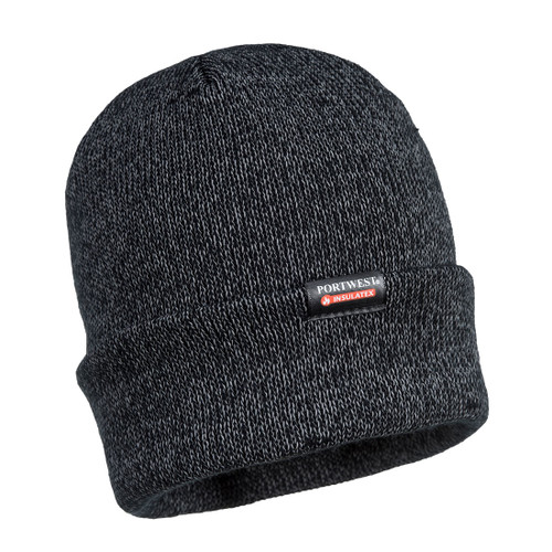 Reflective Knit Beanie Insulatex Lined (Black)