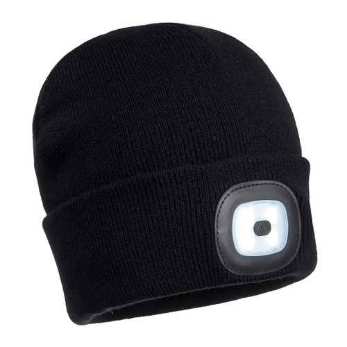 Rechargeable Twin LED Beanie (Black)