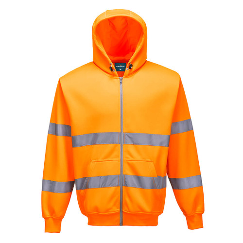 Hi-Vis Zipped Hoodie (Orange)