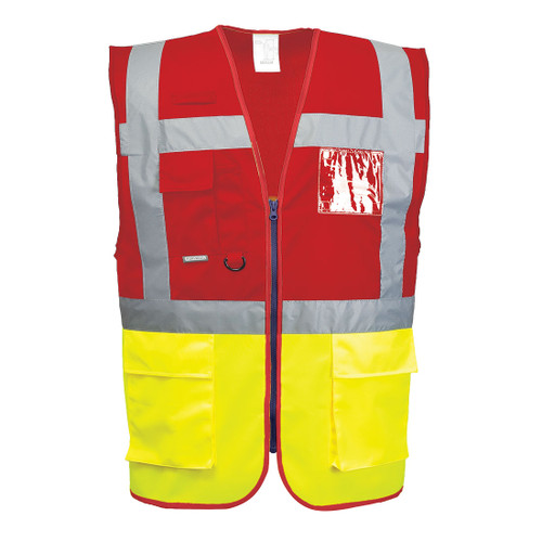 Paris Hi-Vis Contrast Executive Vest  (Yellow/Red)