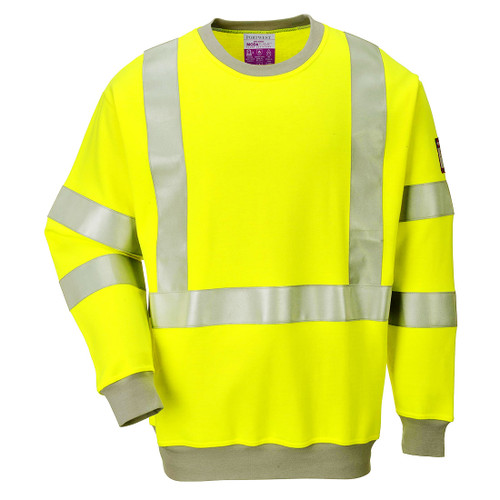 Flame Resistant Anti-Static Hi-Vis Sweatshirt (Yellow)