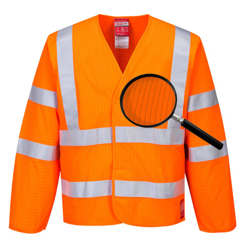 Hi-Vis Anti Static Jacket - Flame Resistant (Orange)