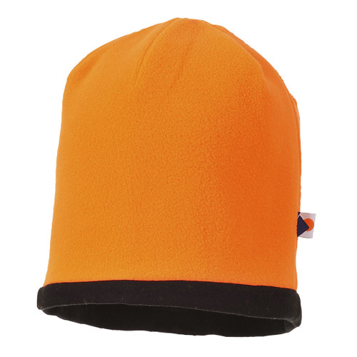 Reversible Hi-Vis Beanie Hat (Orange/Black)