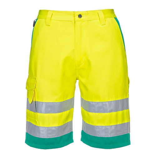 Hi-Vis Lightweight Poly-Cotton Shorts (Yellow/Teal)