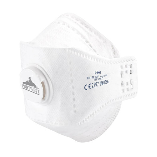 EAGLE FFP3 Valved Dolomite Fold Flat Respirator (White)