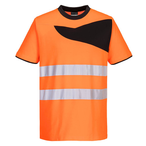 PW2 Hi-Vis Cotton Comfort T-Shirt S/S  (Orange/Black)