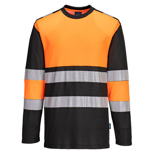 PW3 Hi-Vis Cotton Comfort Class 1 T-Shirt L/S  (Orange/Black)