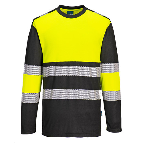 PW3 Hi-Vis Cotton Comfort Class 1 T-Shirt L/S  (Yellow/Black)
