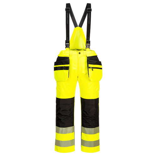 PW3 Hi-Vis Rain Bib and Brace (Yellow/Black)