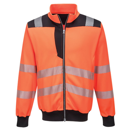 PW3 Hi-Vis Zip Sweatshirt (Orange/Black)