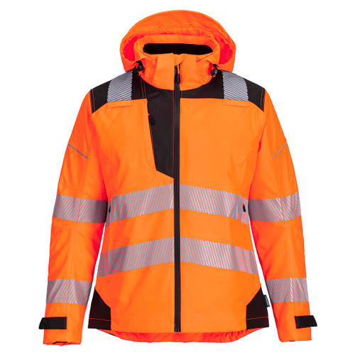 PW3 Hi-Vis Women's Rain Jacket (Orange/Black)