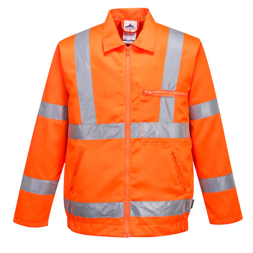 Hi-Vis Poly-Cotton Bomber Jacket  (Orange)