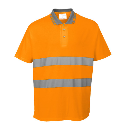 Hi-Vis Cotton Comfort Polo Shirt S/S  (Orange)