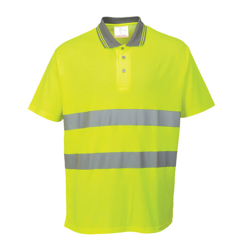 Hi-Vis Cotton Comfort Polo Shirt S/S  (Yellow)