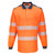 PW3 Hi-Vis Cotton Comfort Polo Shirt L/S  (Orange/Navy)