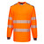 PW3 Hi-Vis Cotton Comfort T-Shirt L/S  (Orange/Navy)