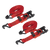 Ratchet Tie Down 32mm x 4.9m Polyester Webbing with J-Hooks 1200kg Breaking Strength - 1 Pair (TD41248JD)