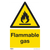Warning Safety Sign - Flammable Gas - Rigid Plastic (SS59P1)