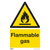 Warning Safety Sign - Flammable Gas - Self-Adhesive Vinyl (SS59V1)