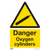 Warning Safety Sign - Danger Oxygen Cylinders - Rigid Plastic - Pack of 10 (SS61P10)