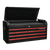 Topchest 4 Drawer Wide Retro Style - Black with Red Anodised Drawer Pulls (AP41104BR)